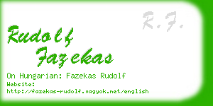 rudolf fazekas business card